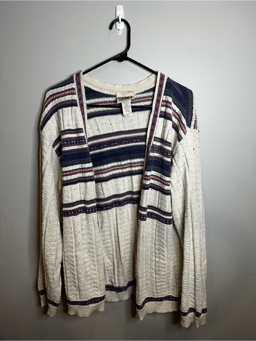 Vintage Northern Reflections Cream Open-Front Cardigan